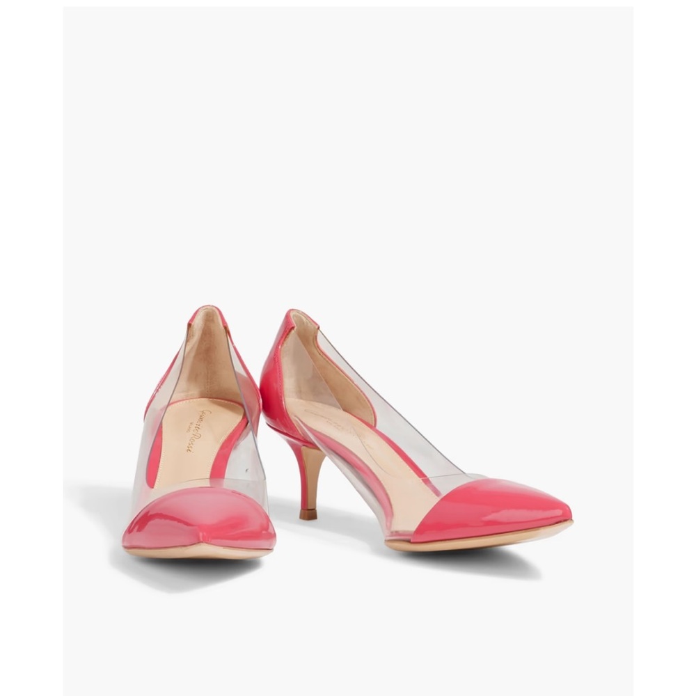 GIANVITO ROSSI
Plexi 55 patent-leather and PVC pumps